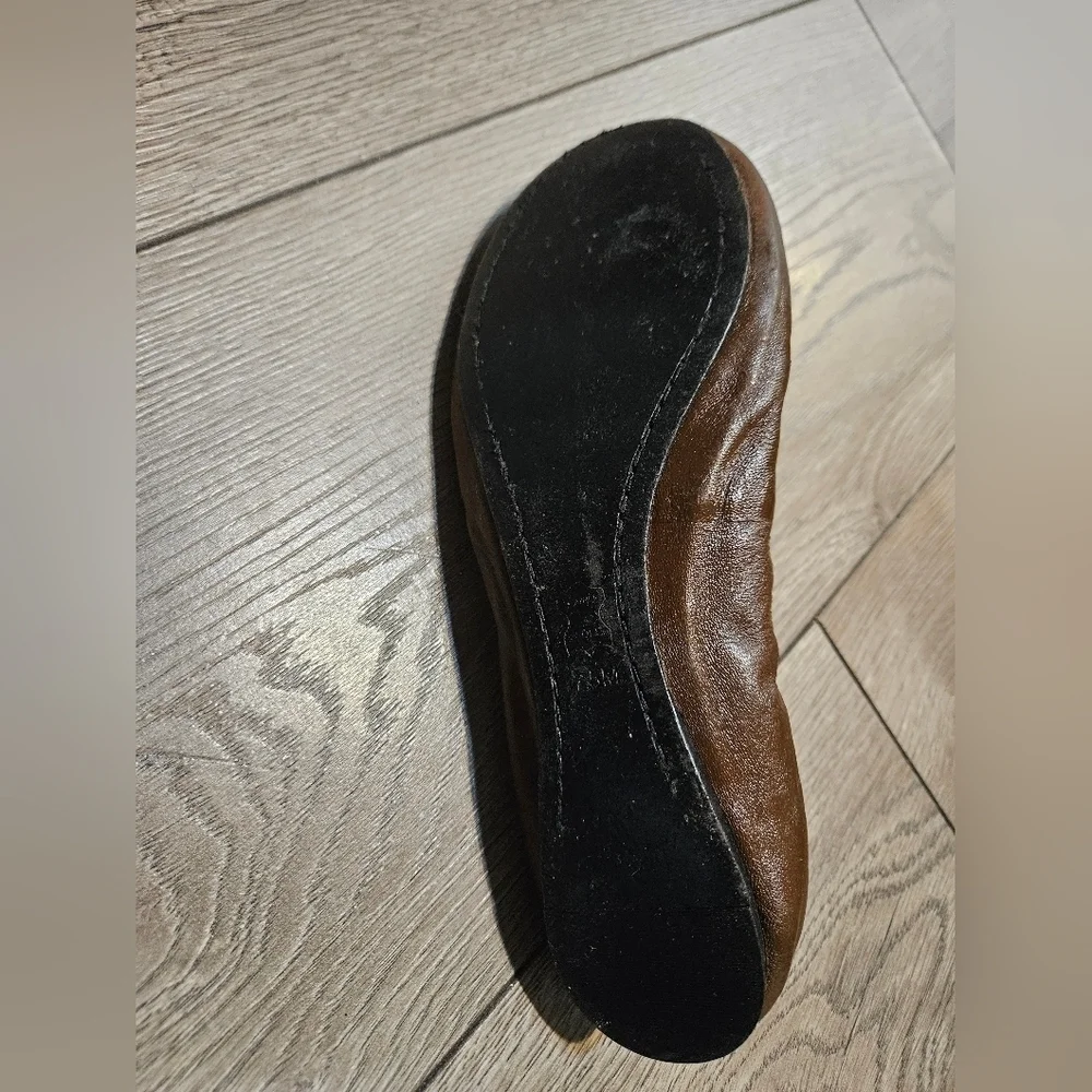 Tory Burch Brown Leather Ballet Flats